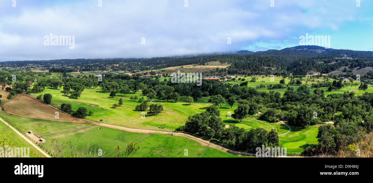 Vista in elevazione del Rancho Cañada campo da golf, Carmelo, CA. Foto Stock