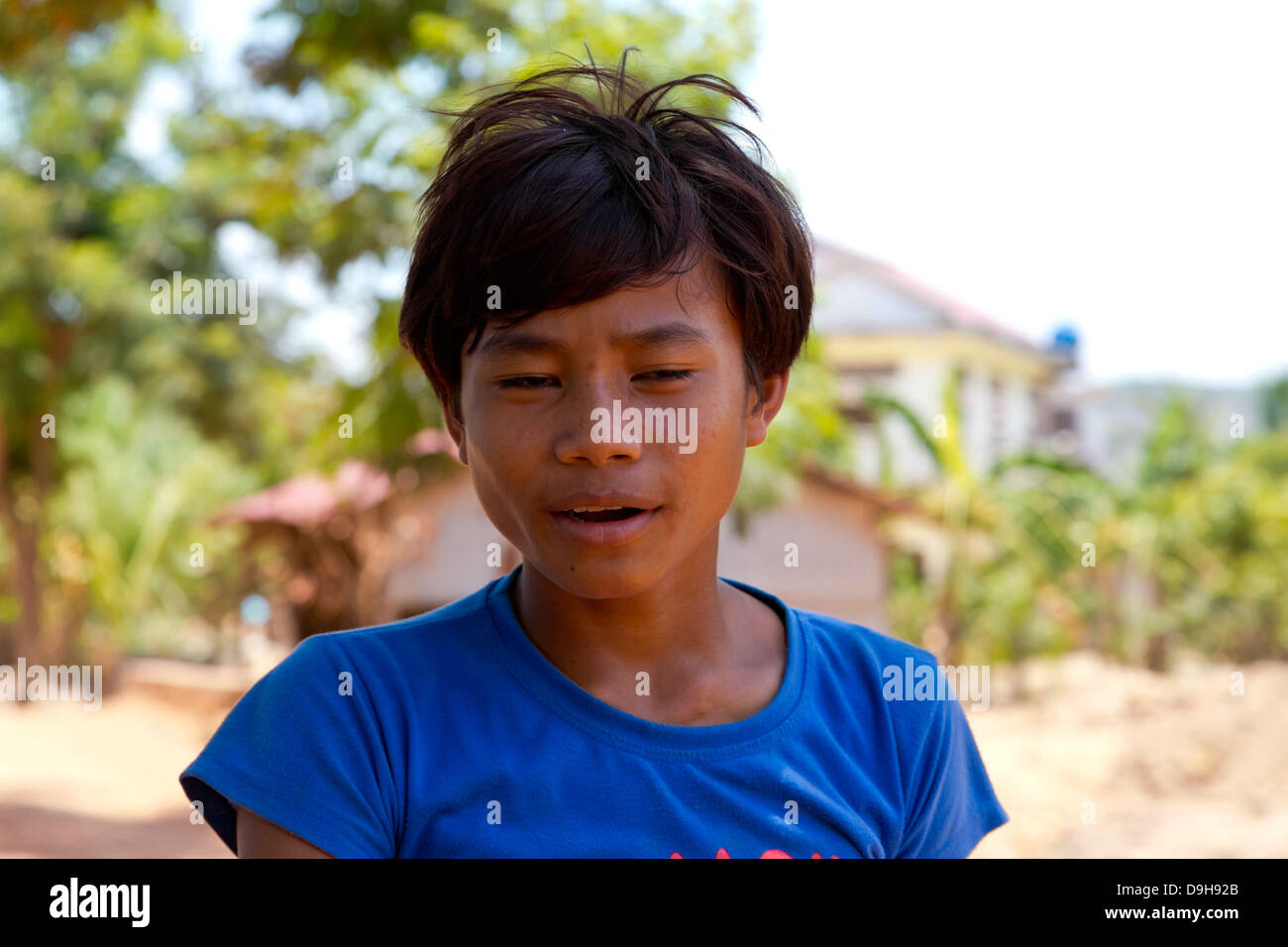 I bambini nella provincia di Kampot, Cambogia Foto Stock