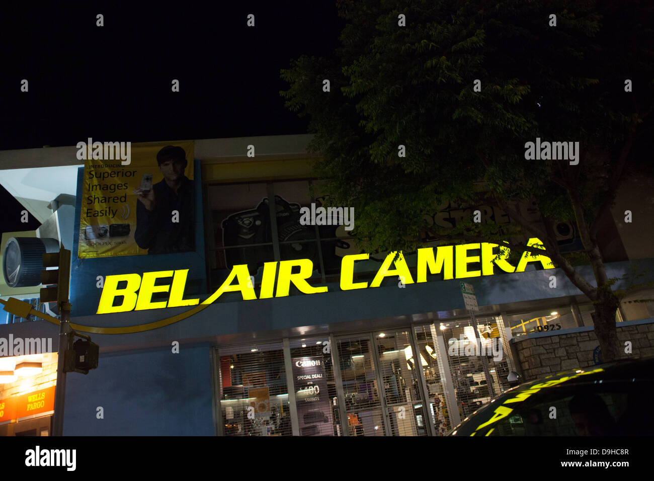 Bel Air telecamera in Westwood California a notte Foto Stock