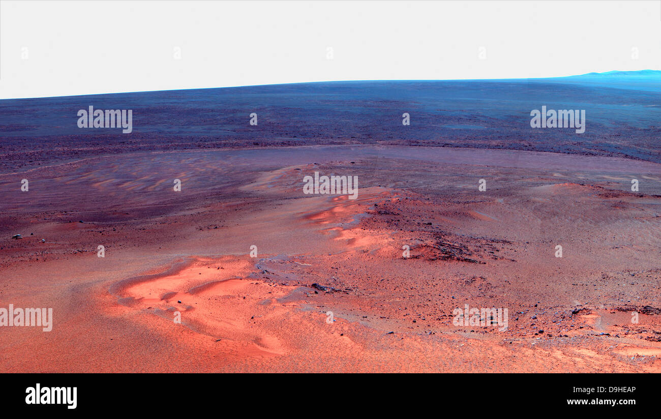 Il falso colore mosaico di Greeley Haven su Marte. Foto Stock