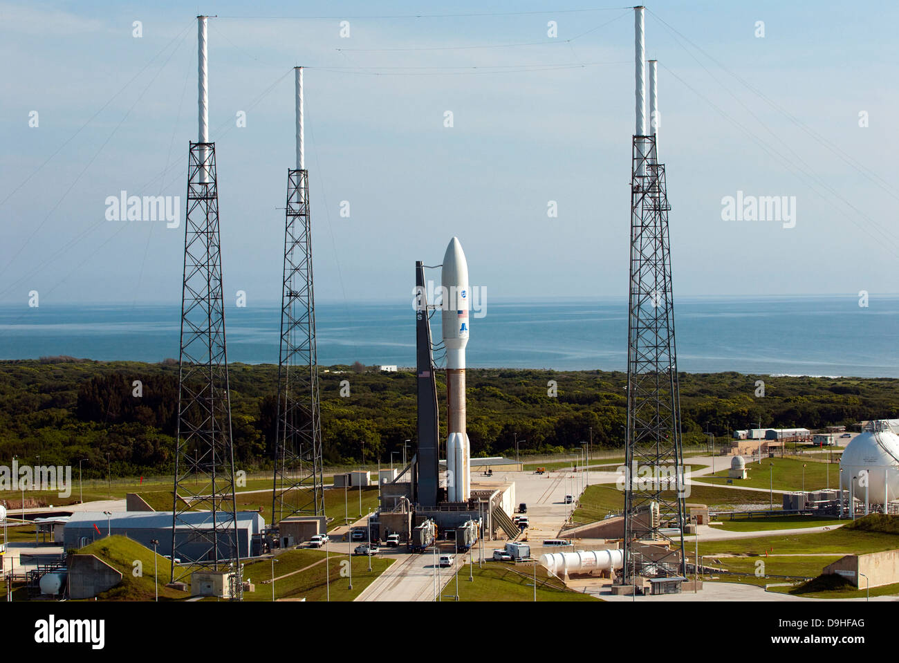 Un Atlas V-551 di veicoli di lancio a Cape Canaveral Air Force Station in Florida. Foto Stock