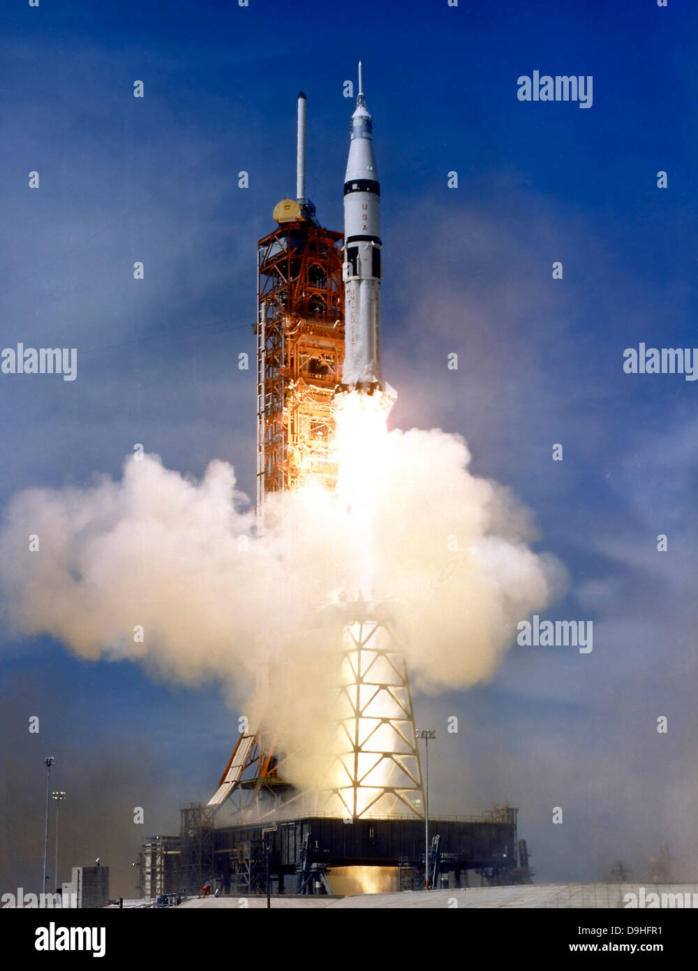 Il decollo di un Saturn IB veicolo di lancio. Foto Stock