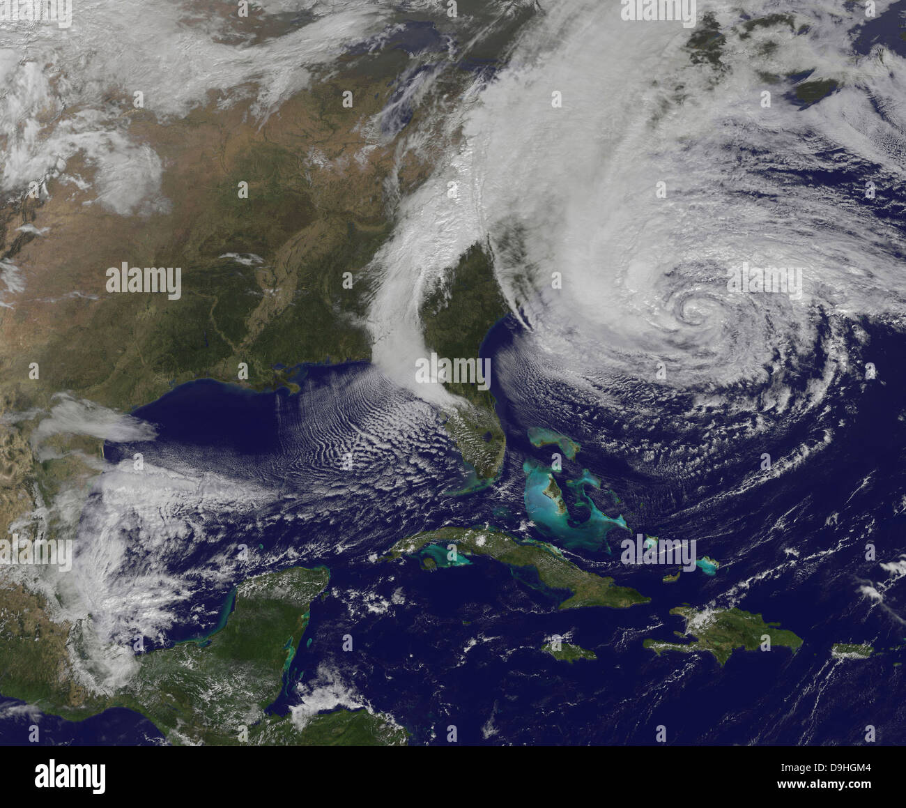 Uragano Sandy lungo la costa est degli Stati Uniti. Foto Stock