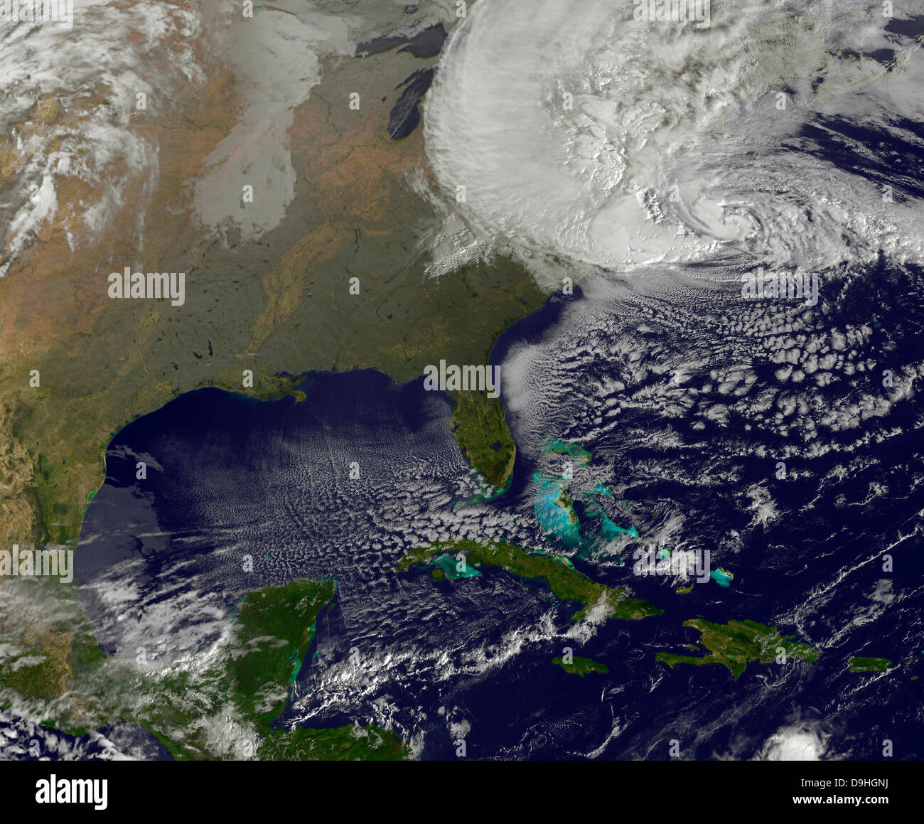 Ottobre 29, 2012 - uragano Sandy percosse la costa est degli Stati Uniti. Foto Stock