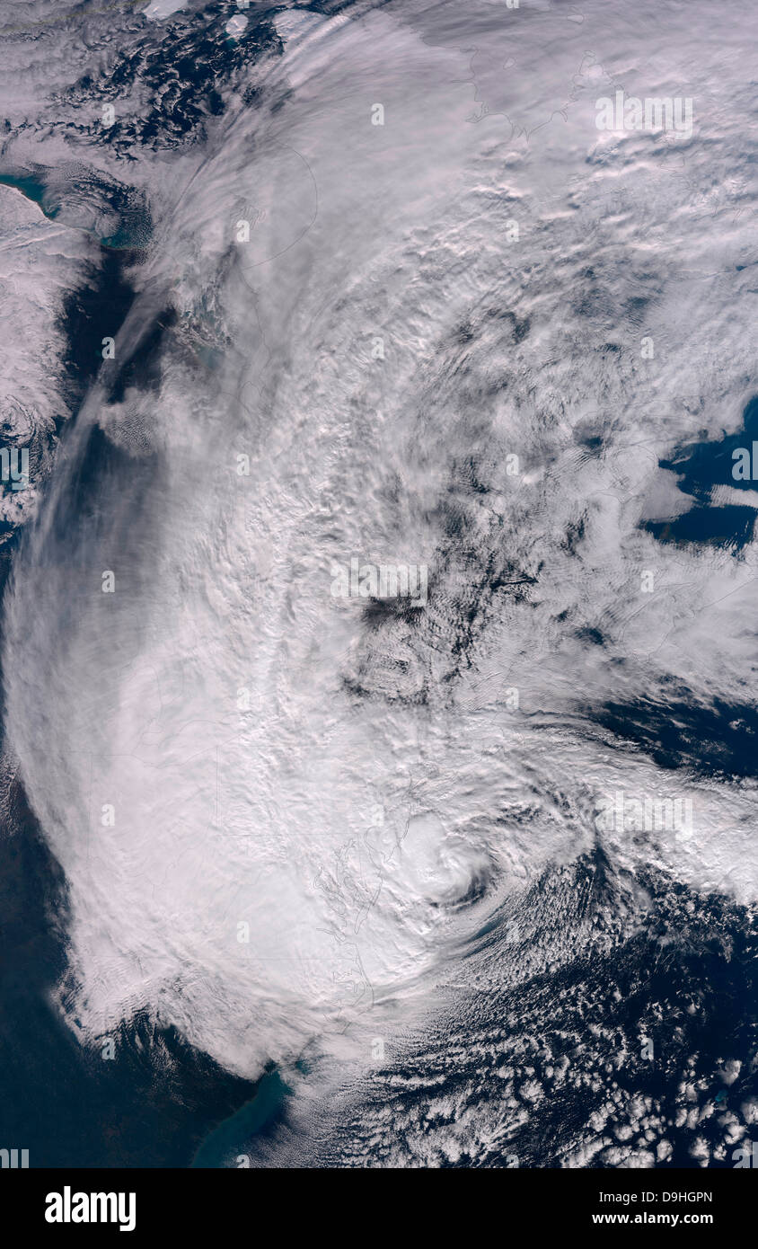 Ottobre 29, 2012 - uragano Sandy rendendo approdo sulla costa nord-orientale degli Stati Uniti. Foto Stock