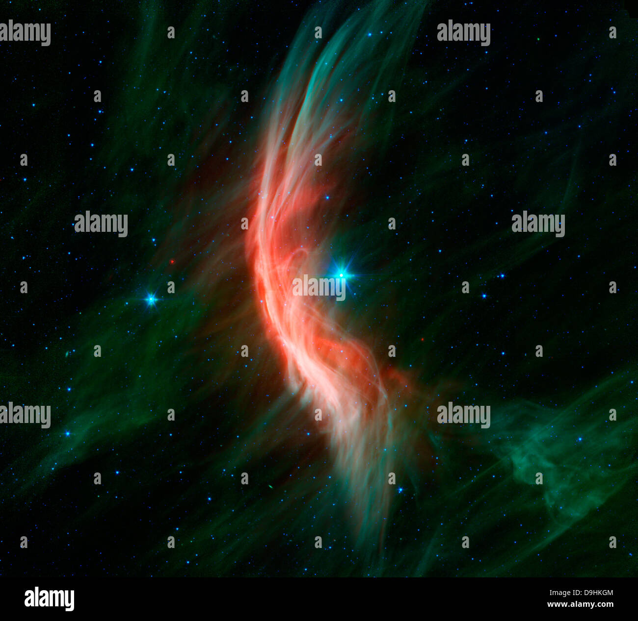 Venti stellari che fluisce fuori dal gigante stella Zeta Ophiuchi. Foto Stock