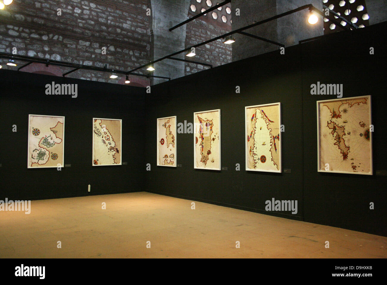 Mostra di Piri Reis di medievale maps.al Foto Stock