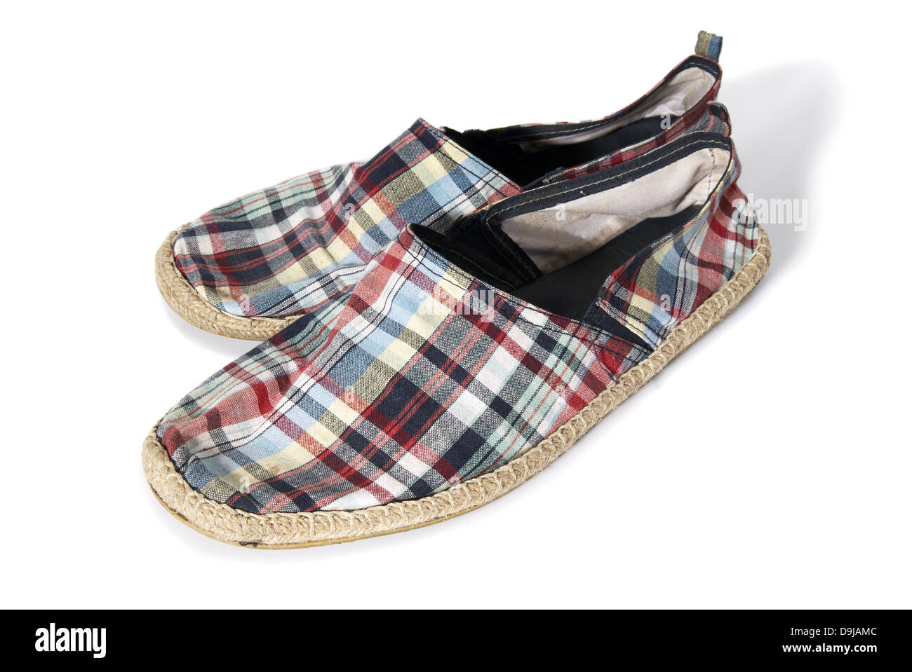 Studio shot di espadrilless su sfondo bianco. Foto Stock