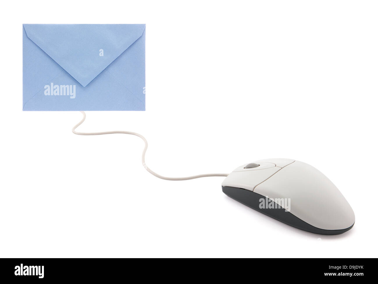 Il mouse del computer con busta concetto della posta elettronica Foto Stock