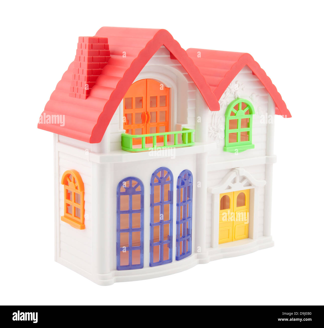 Coloratissima casa giocattolo con tracciato di ritaglio Foto Stock