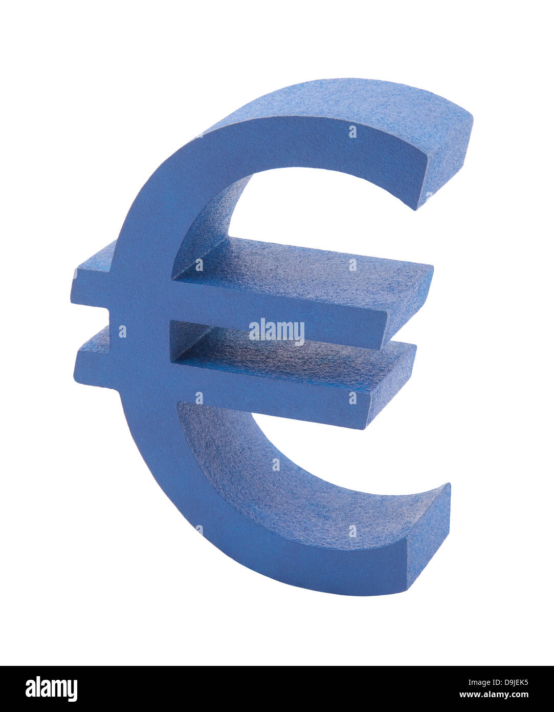 Blue simbolo euro isolato su bianco Foto Stock