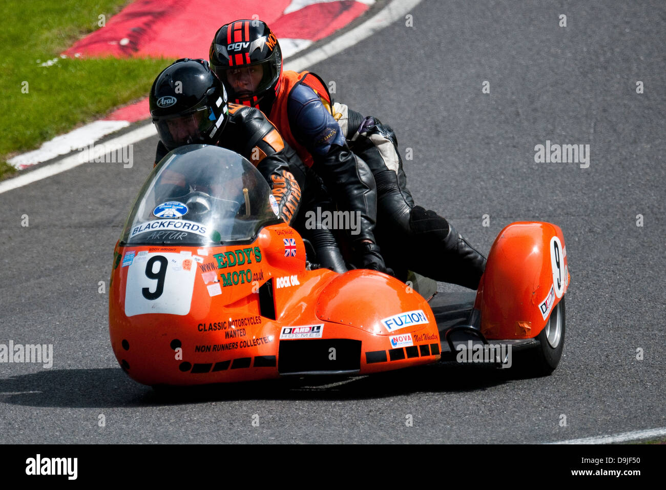 Classic sidecar racing, sidecar racing, Eddy Wright, Kieran Clarke, Classic Racing Moto Club Foto Stock