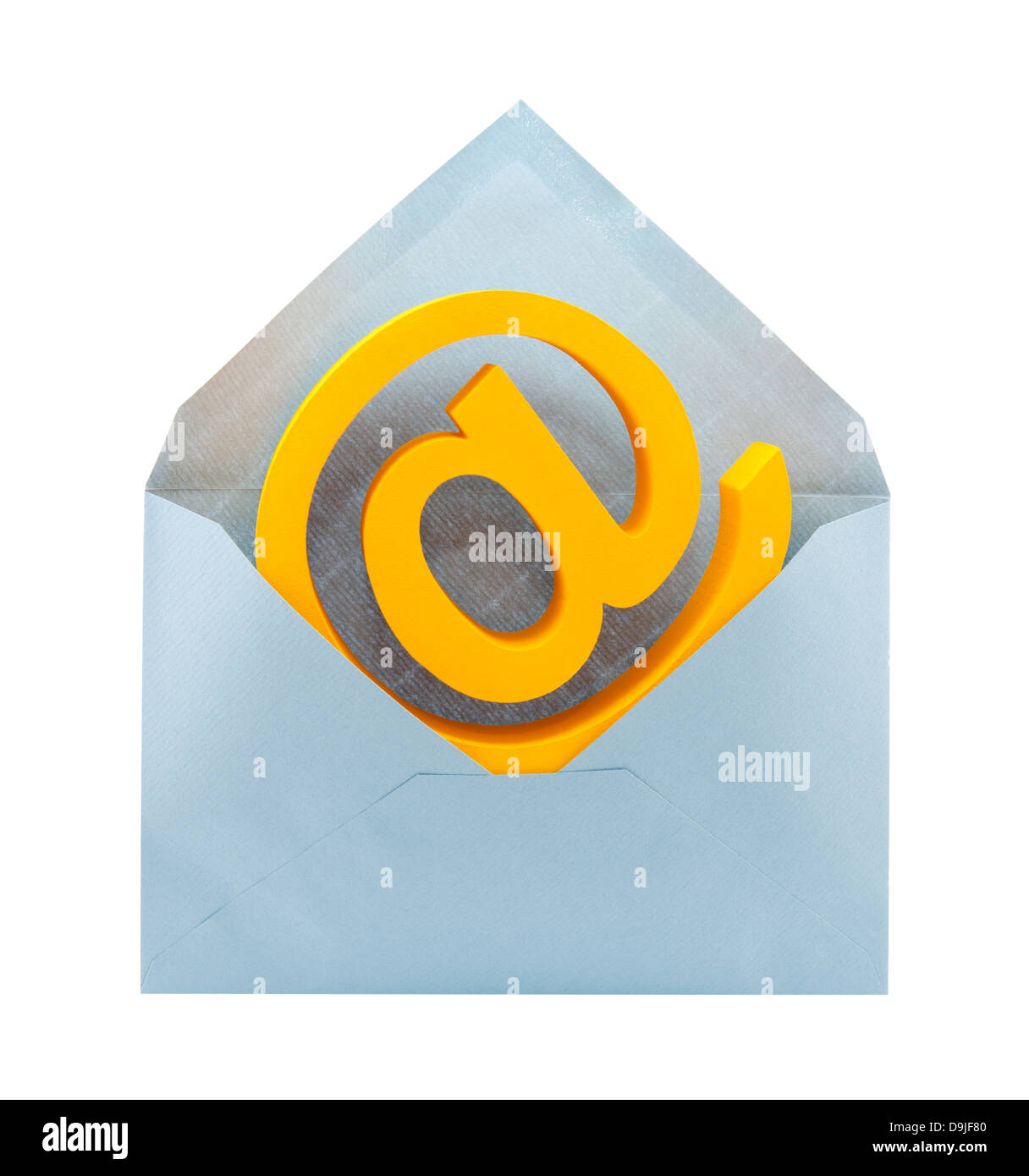 E-mail e il simbolo di una busta con tracciato di ritaglio Foto Stock