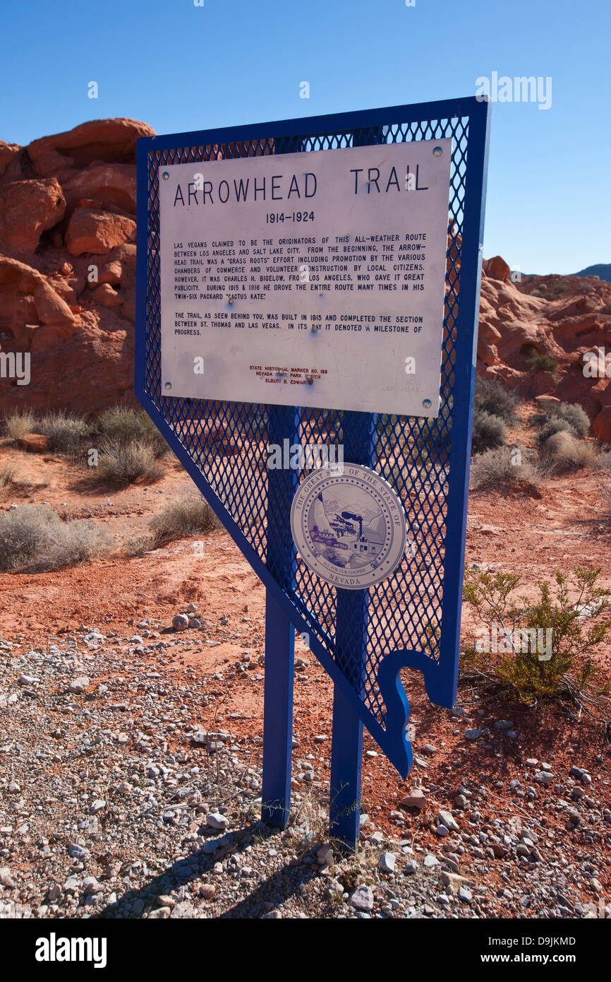 ARROWHEAD TRAIL 1914-1924 Las vegani ha affermato di essere l'autore di questa all-weather percorso tra Los Angeles e Salt Lake Foto Stock