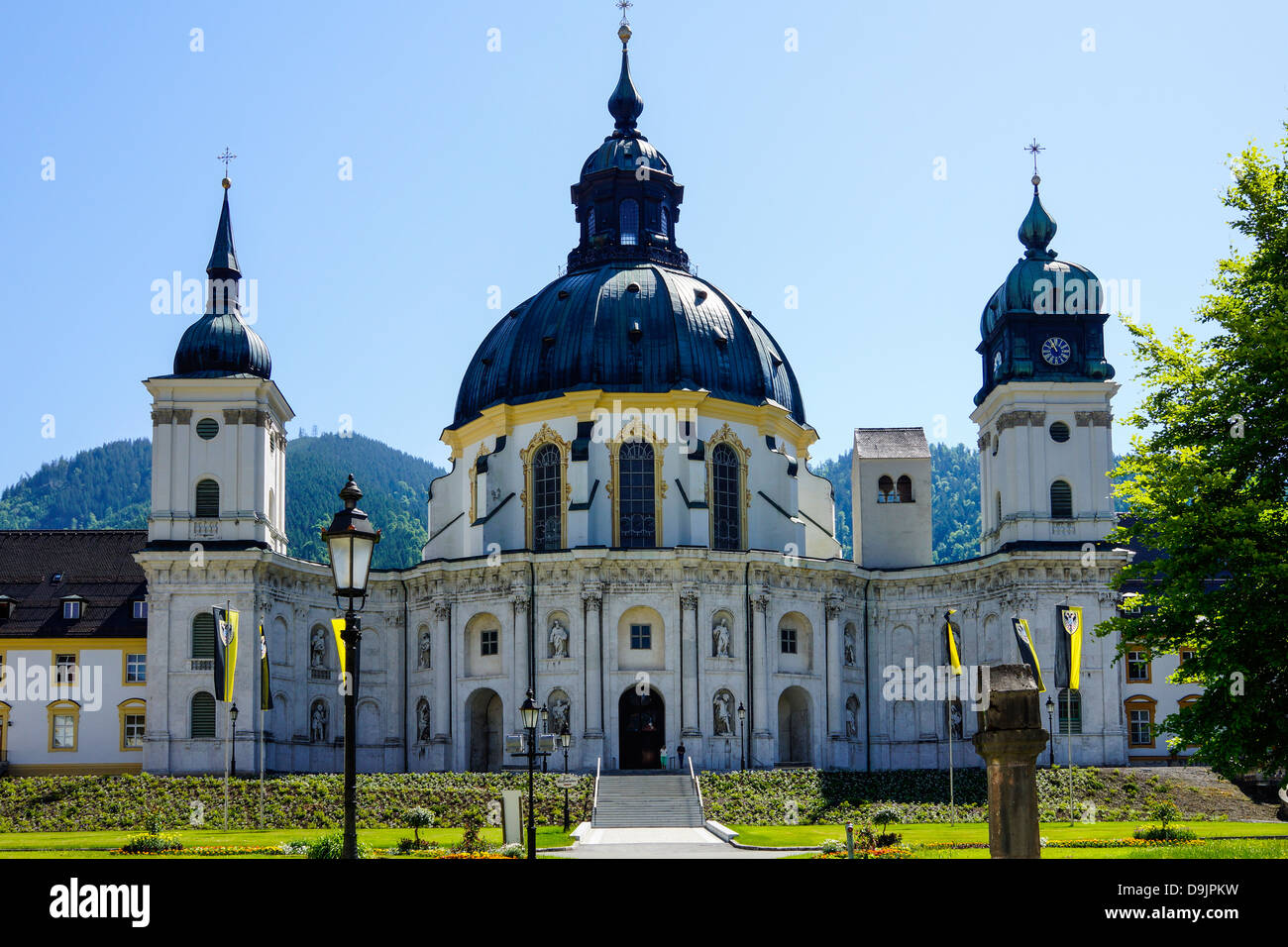 Germania Baviera superiore, l'Abbazia di Ettal, vicino a Oberammergau, monastero chiesa Foto Stock