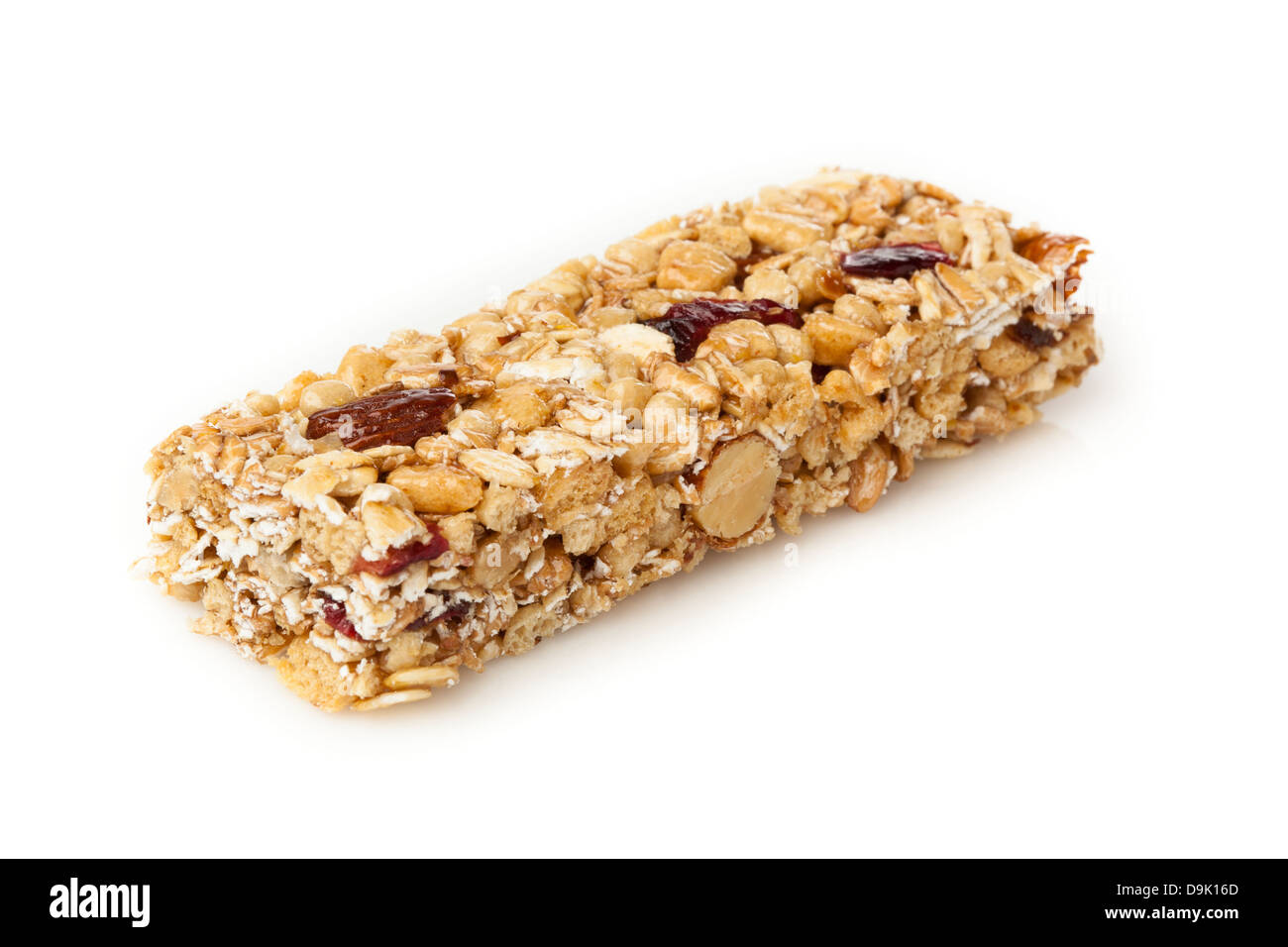 Organici di mandorle e uvetta granola bar su uno sfondo Foto Stock