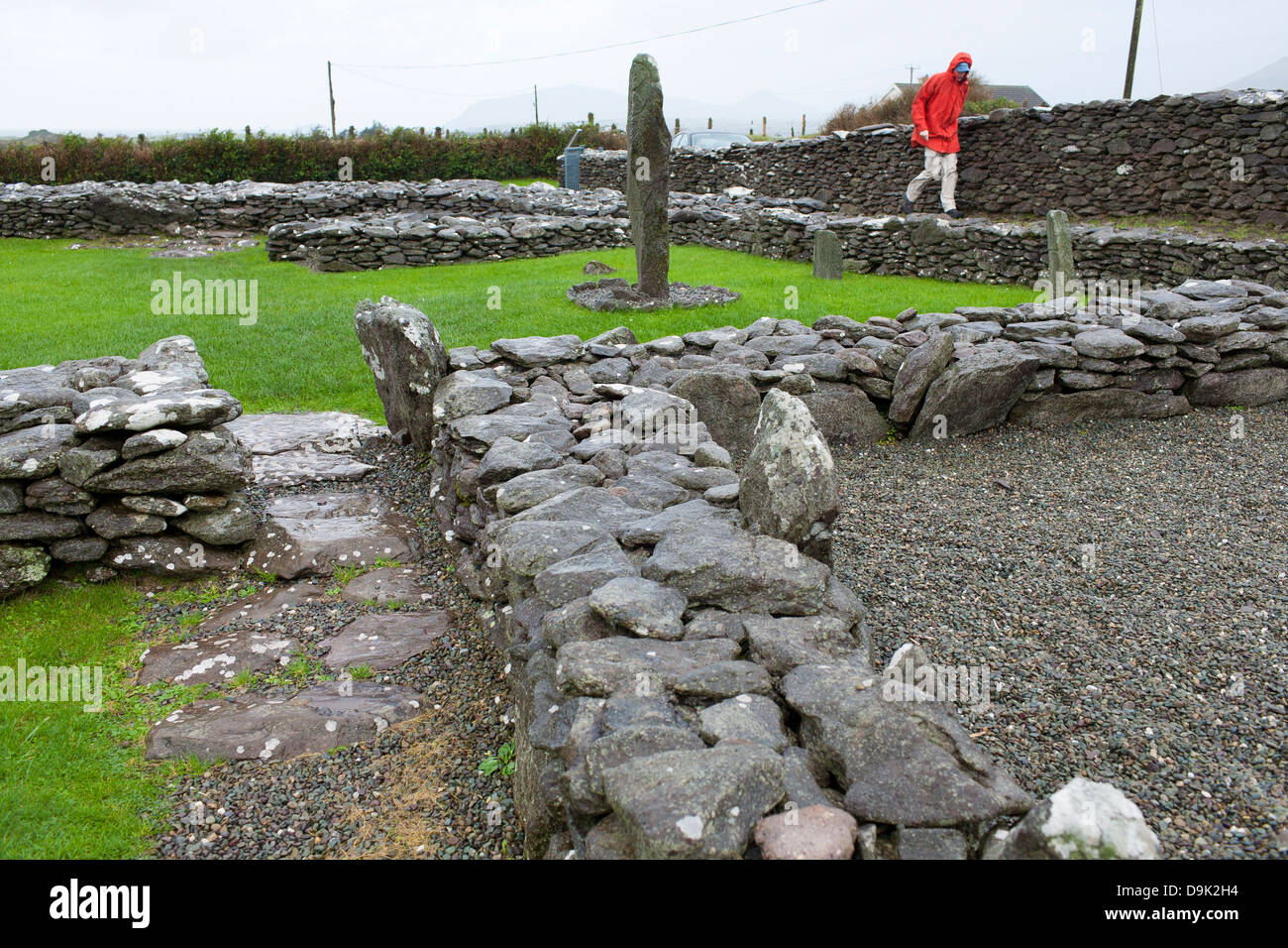 Il Reask sito monastico vicino a Baile nella Contea di Kerry, in Repubblica di Irlanda Foto Stock