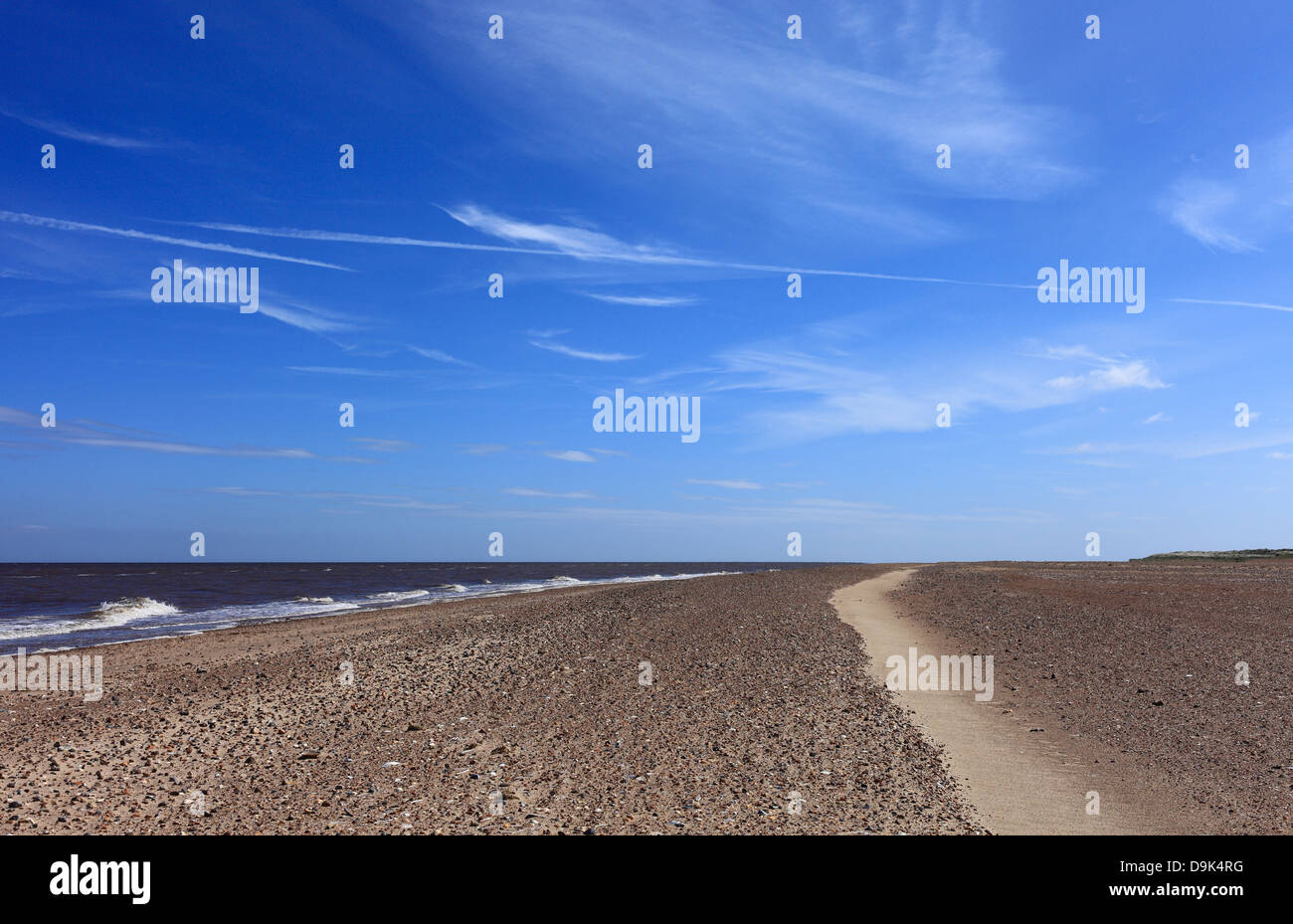 La spiaggia a Holme-next-il-mare sulla costa di Norfolk. Foto Stock