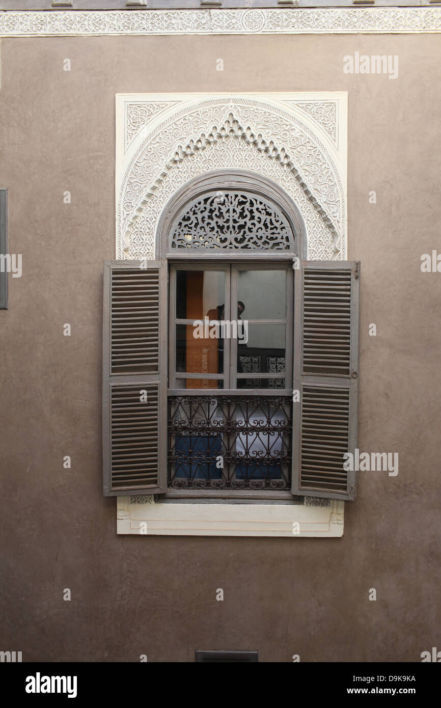 Marrakech Riad finestra interna Foto Stock
