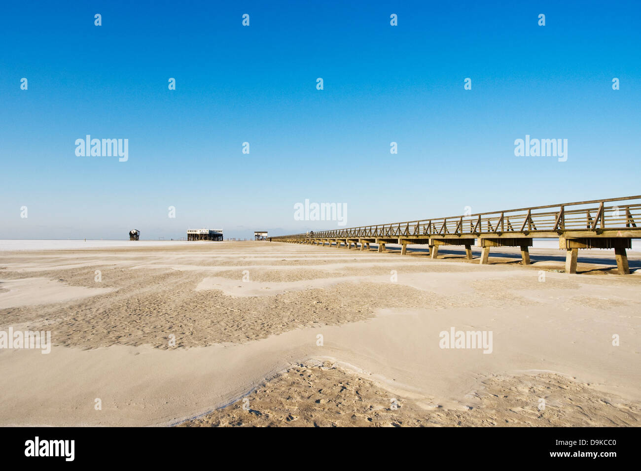 Spiaggia paesaggio dal mare del Nord in primavera, scenario di spiaggia sul Mare del Nord in salto Foto Stock