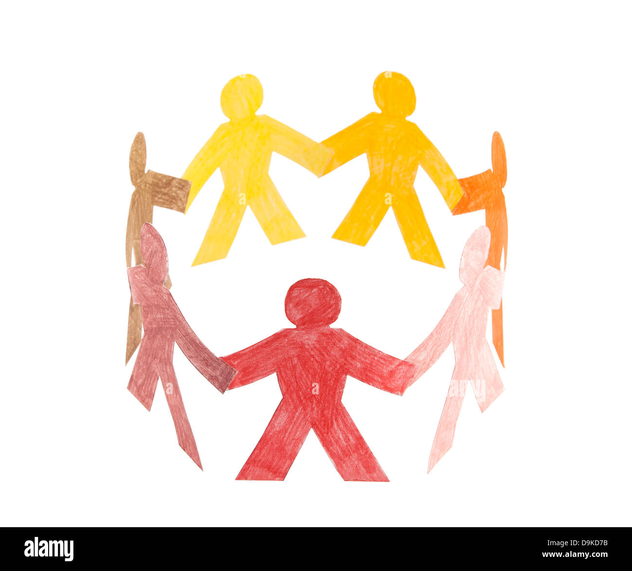 Cerchio colorato e persone con tracciato di ritaglio Foto Stock