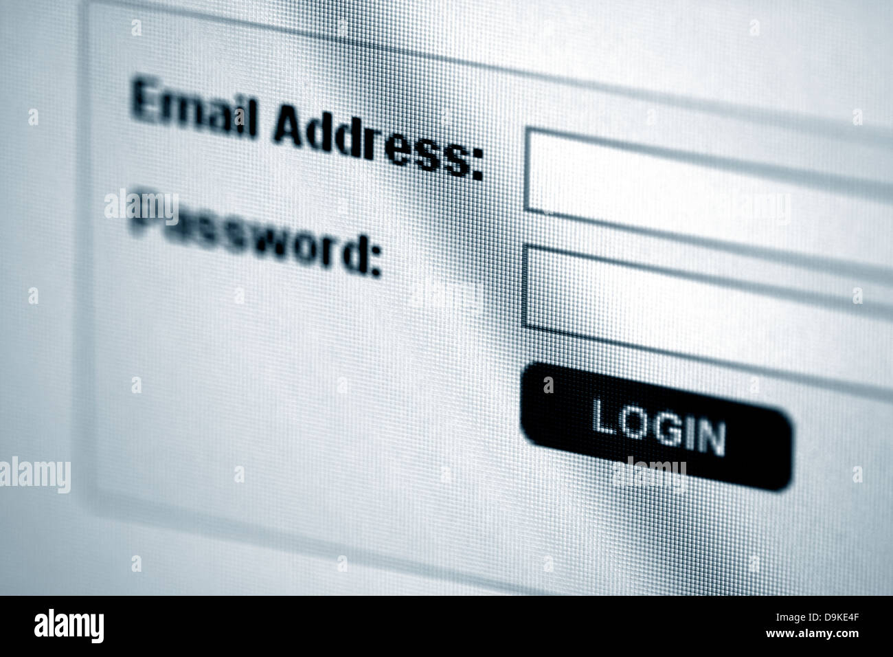 Schermata di login Foto Stock