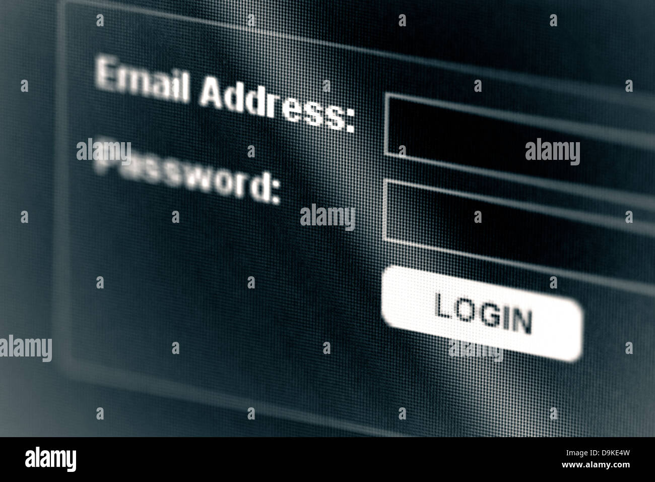 Schermata di login Foto Stock