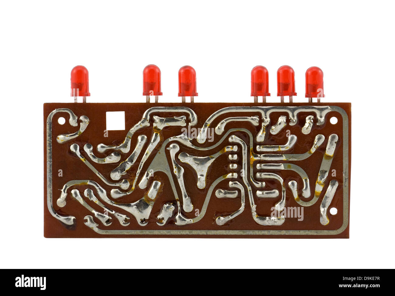 Scheda a circuito stampato con LED. Percorso di clipping incluso Foto Stock