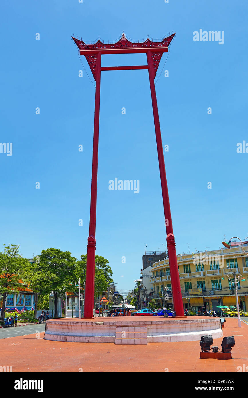 Il Gigante Swing, Sao Ching Cha, Bangkok, Thailandia Foto Stock