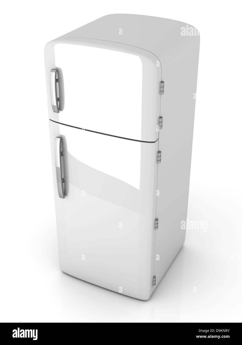 Un classico frigo. 3D reso illustrazione. Isolato su bianco. Foto Stock