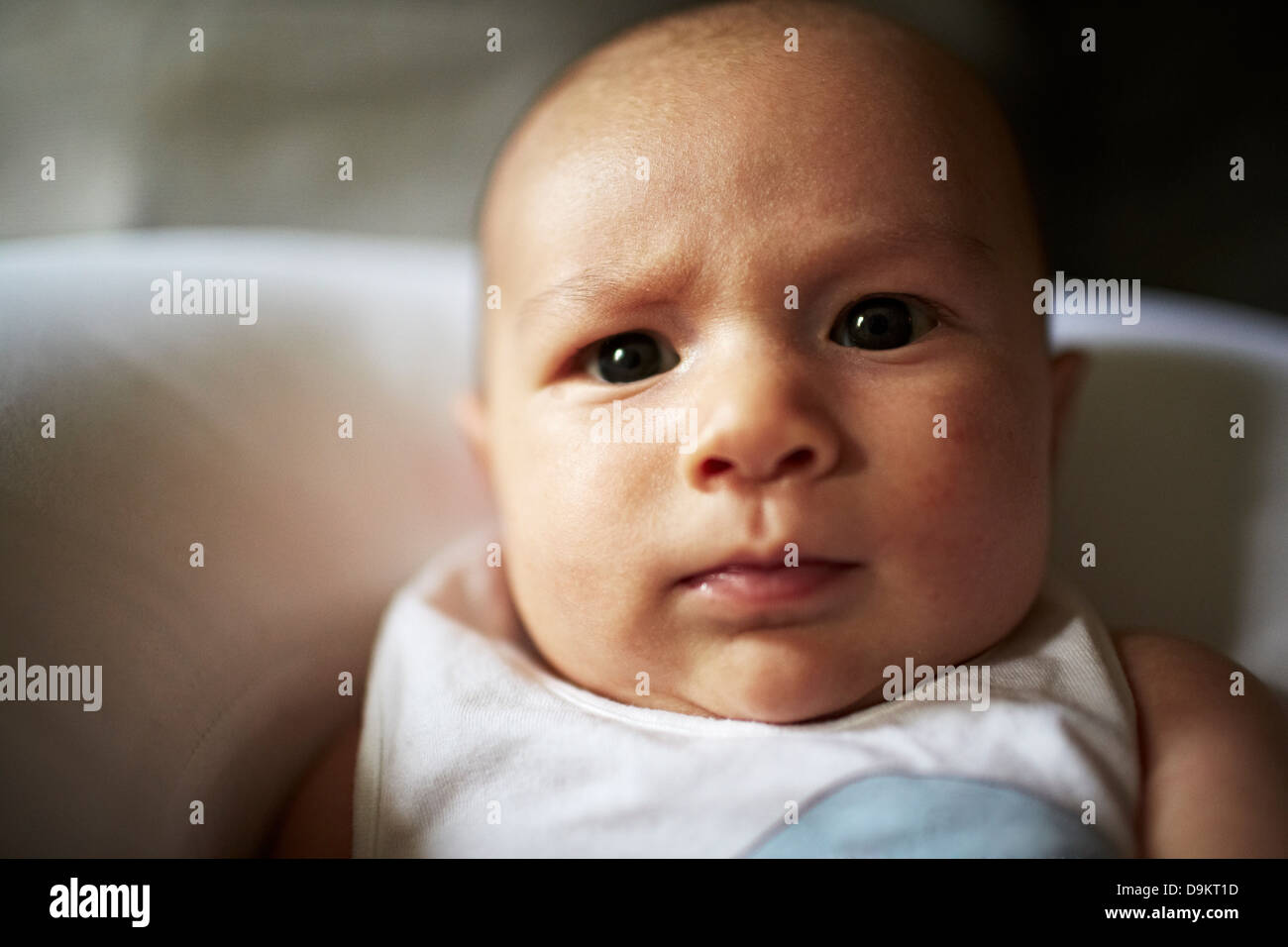 Baby boy fissando in telecamera Foto Stock