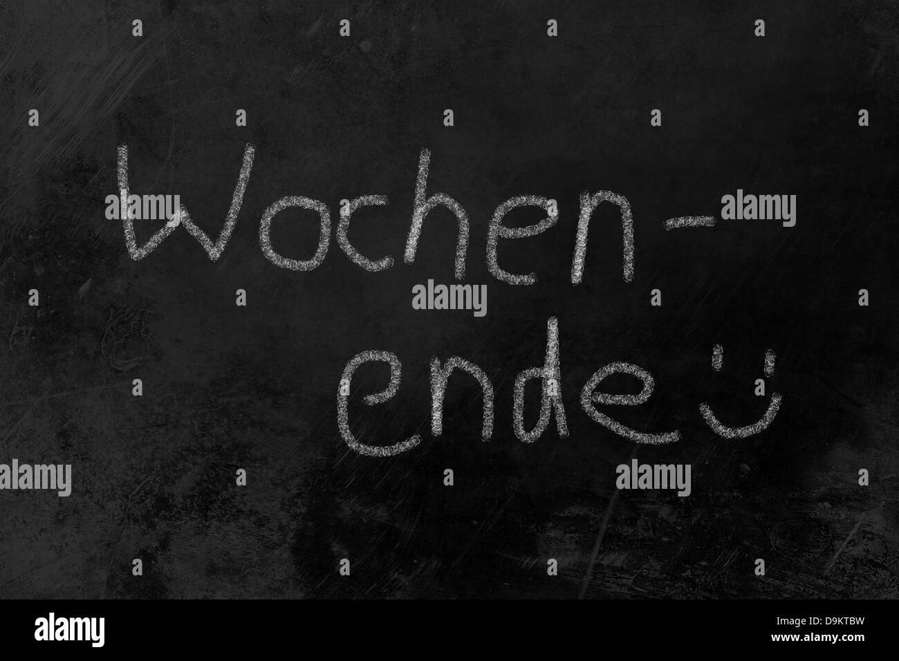Wochenende (tedesco weekend scritto su una lavagna Foto Stock