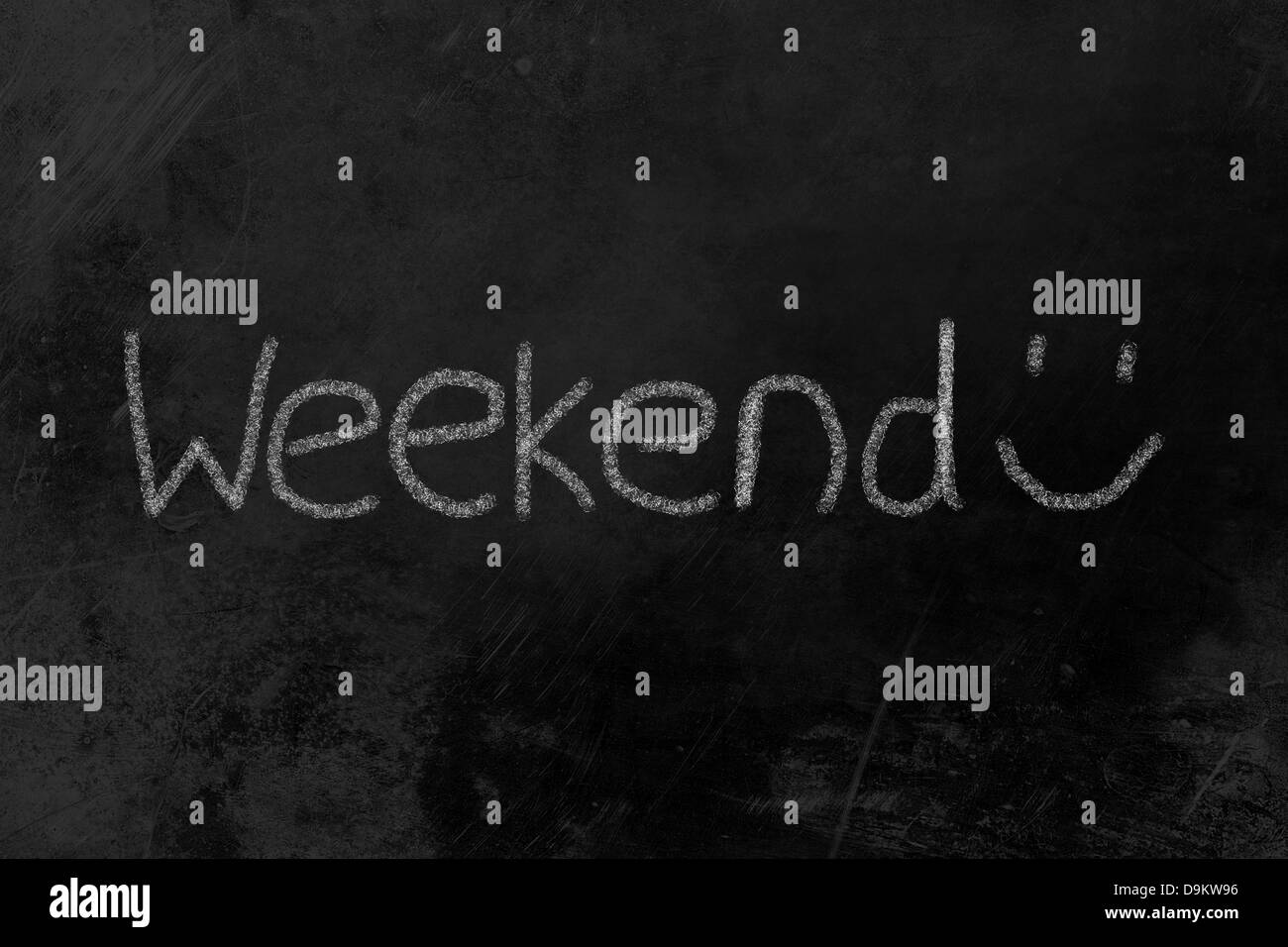 Weekend scritto su una lavagna Foto Stock