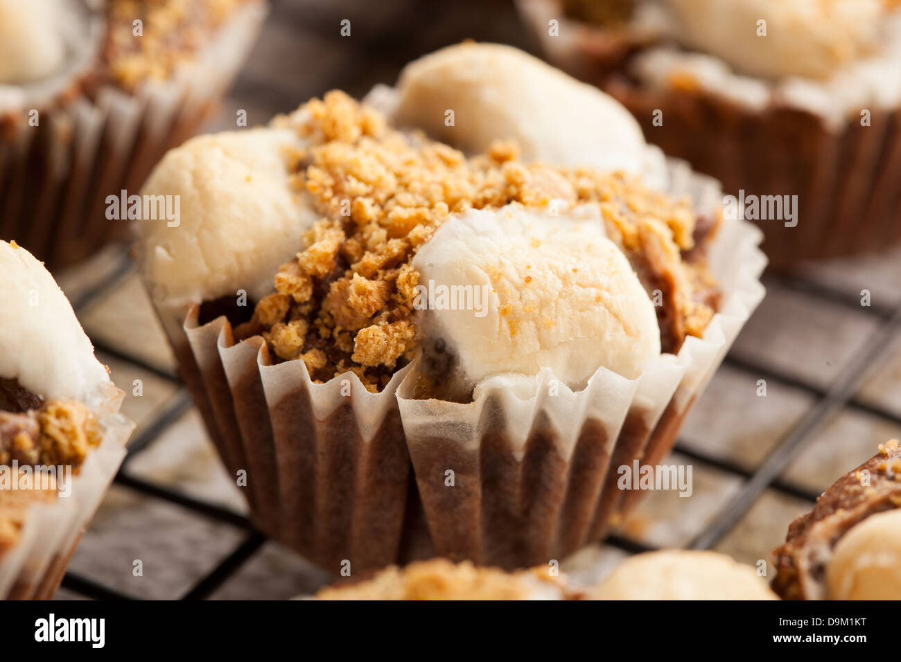 In casa calda Smore tortine con marshmallow Foto Stock