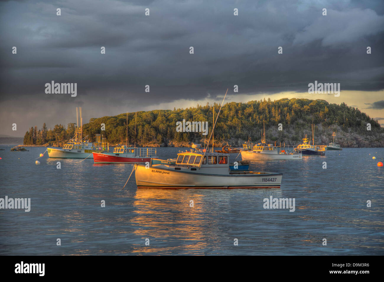 Acadia porto al tramonto Foto Stock