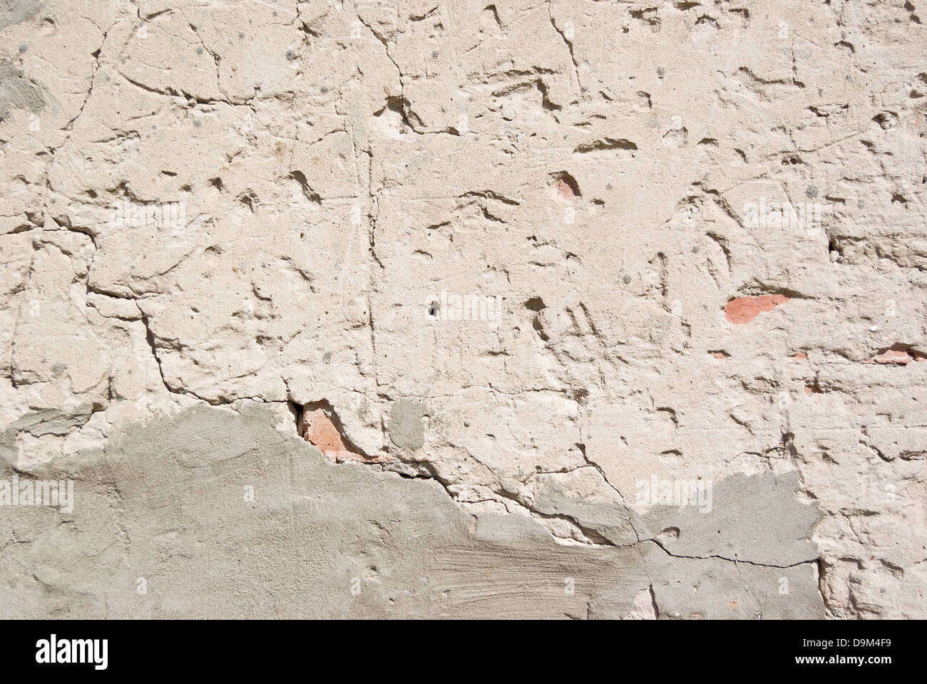 Sfondo dettagliato alta pietra frammento di muro bianco Foto Stock