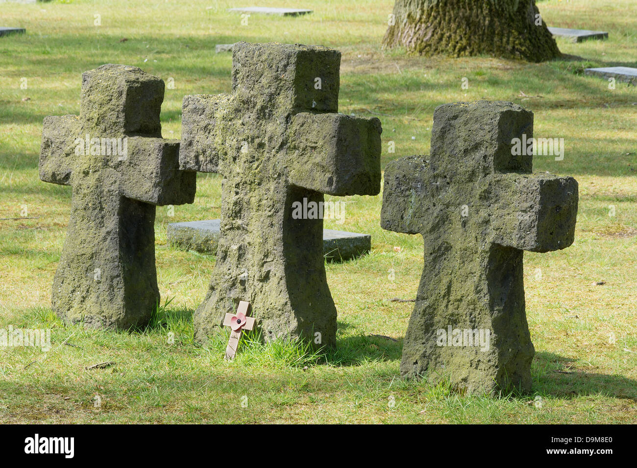 Langemark cimitero militare tedesco per commemorare la prima guerra mondiale Foto Stock