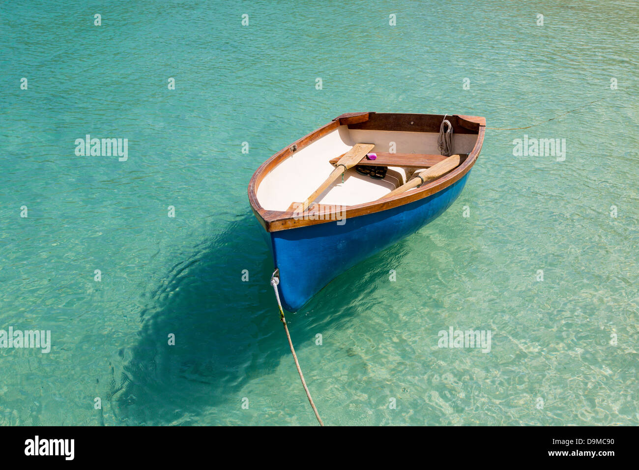 Lungomare Porto di Cruz Bay sull'isola caraibica di San Giovanni nelle Isole Vergini Americane Foto Stock