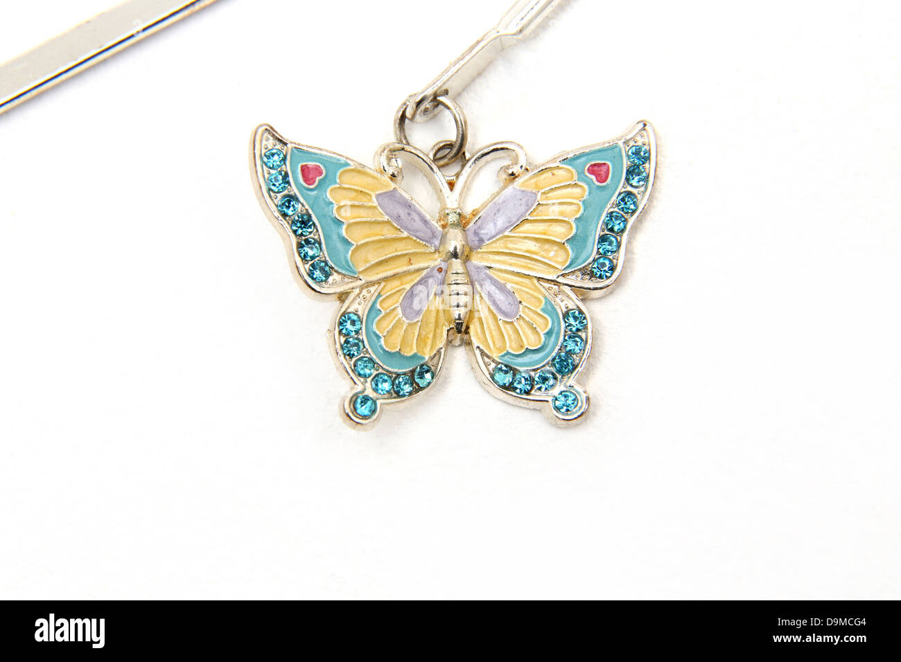 Argento stile tibetano Butterfly segnalibro Foto Stock