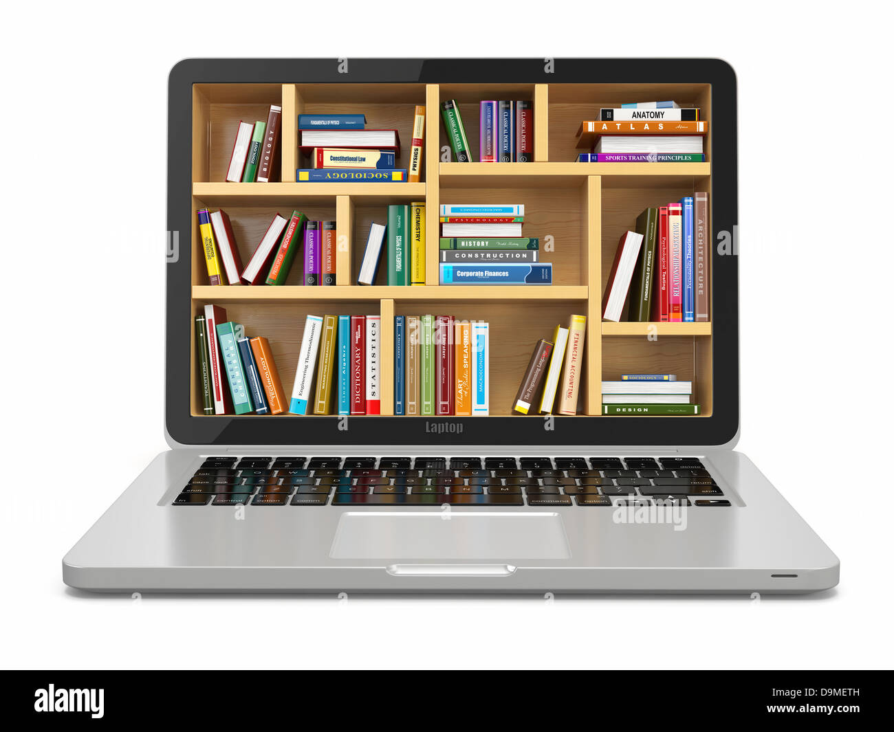 L'E-learning istruzione o la libreria internet. Immagine concettuale Foto Stock