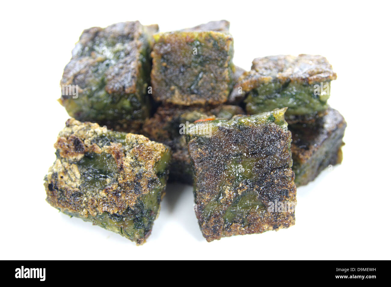 Thai - cibo Cinese , fritto aglio cotti al vapore di erba cipollina Foto Stock