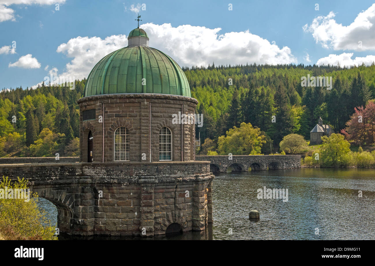 Casa di controllo Garreg Ddu serbatoio Elan Valley in Powys, il Galles Centrale Foto Stock