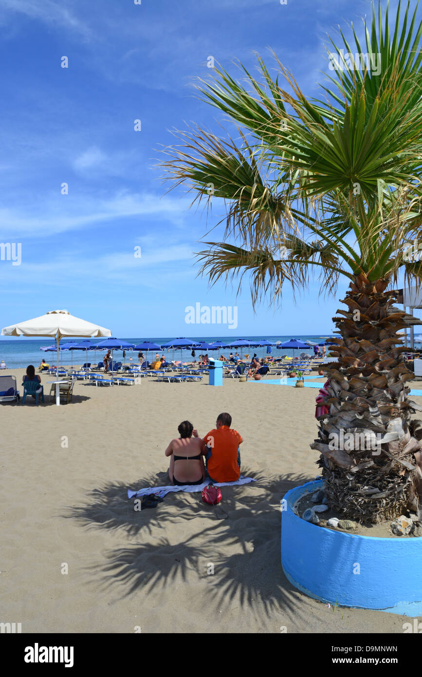 Faliraki Beach, Faliraki, Rodi (Rodi) Regione, del Dodecaneso, Egeo Meridionale Regione, Grecia Foto Stock