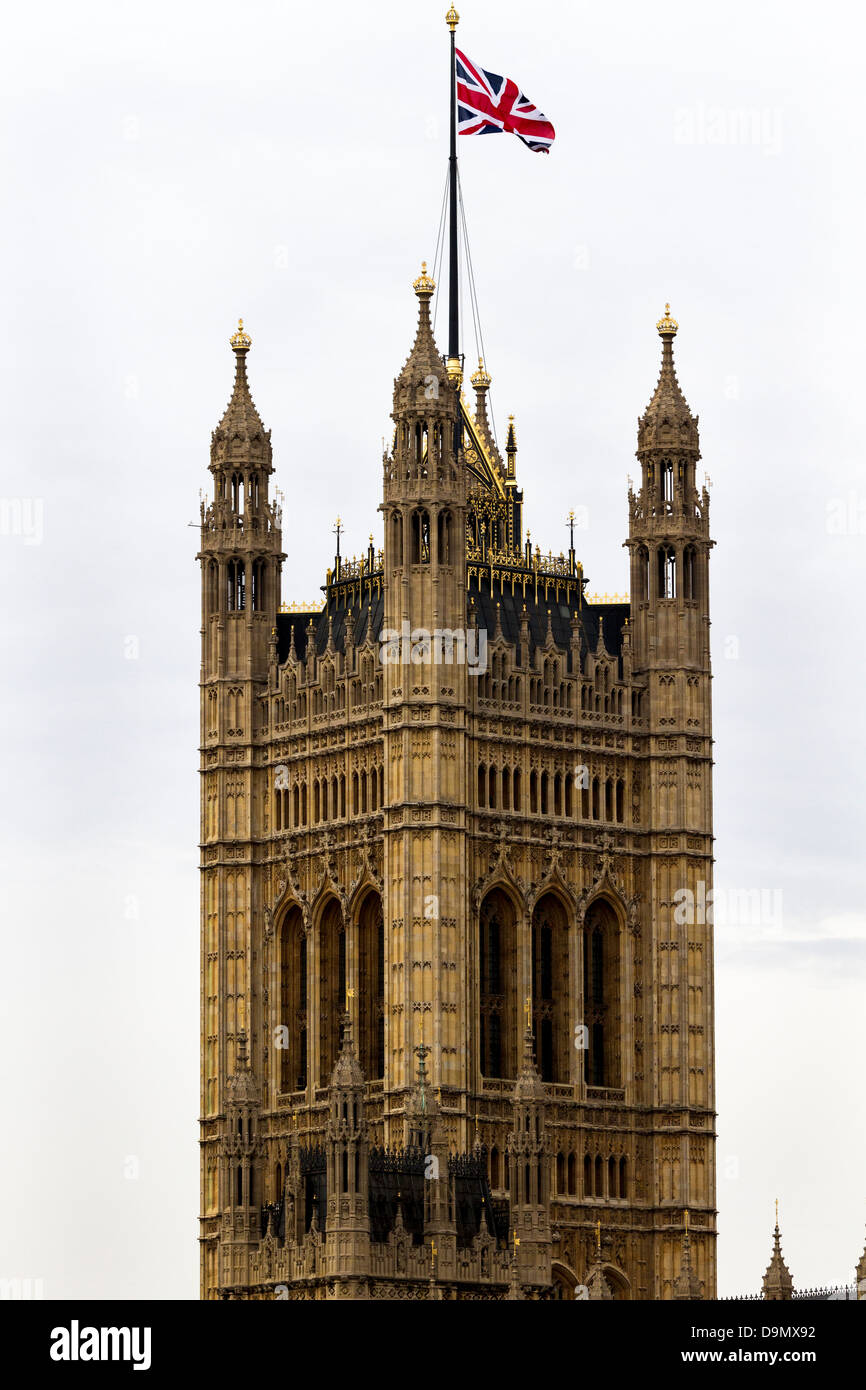 Victoria torre, le Case del Parlamento, Westminster, London REGNO UNITO Foto Stock