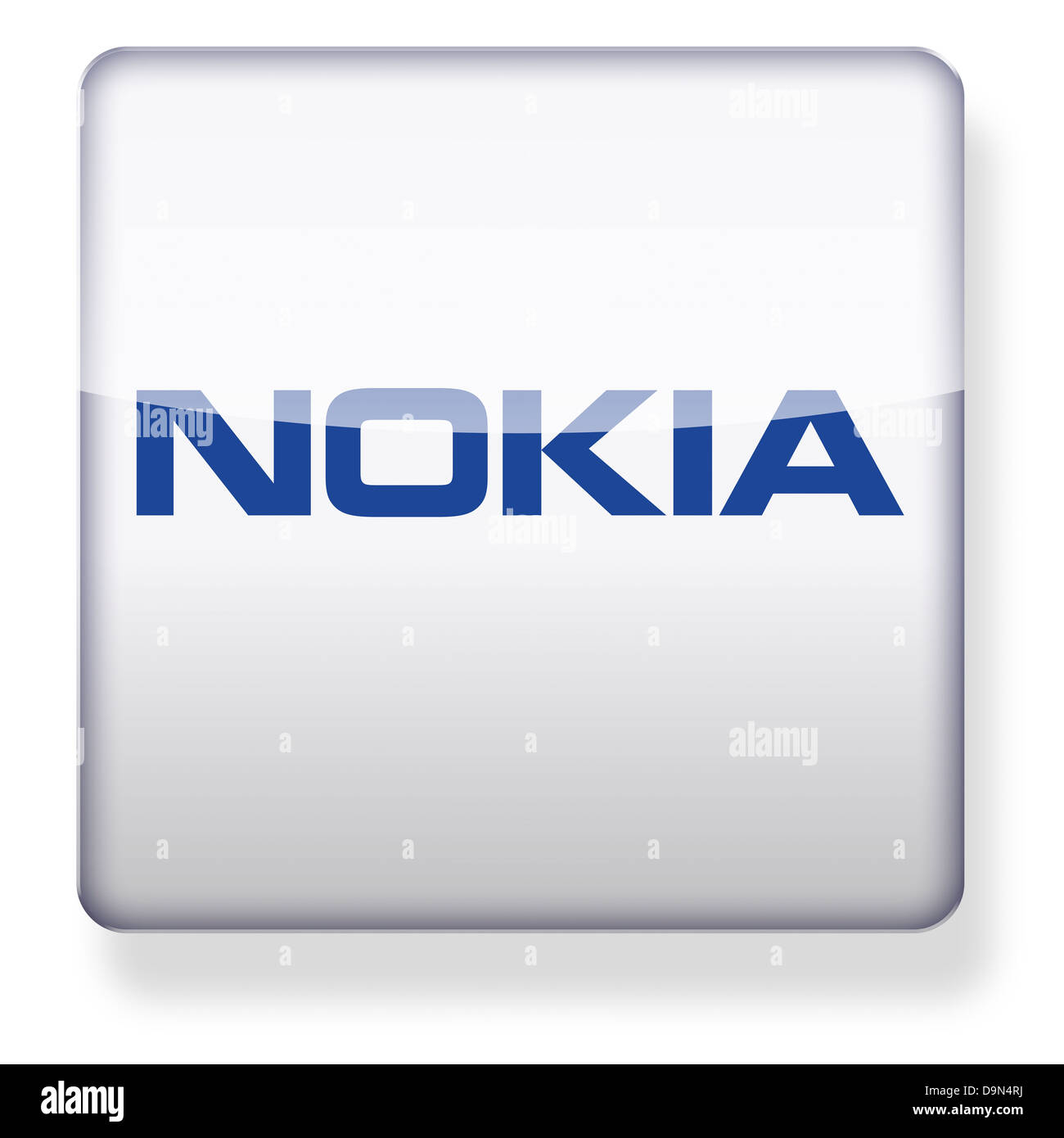 Logo Nokia come l'icona di un'app. Percorso di clipping incluso. Foto Stock