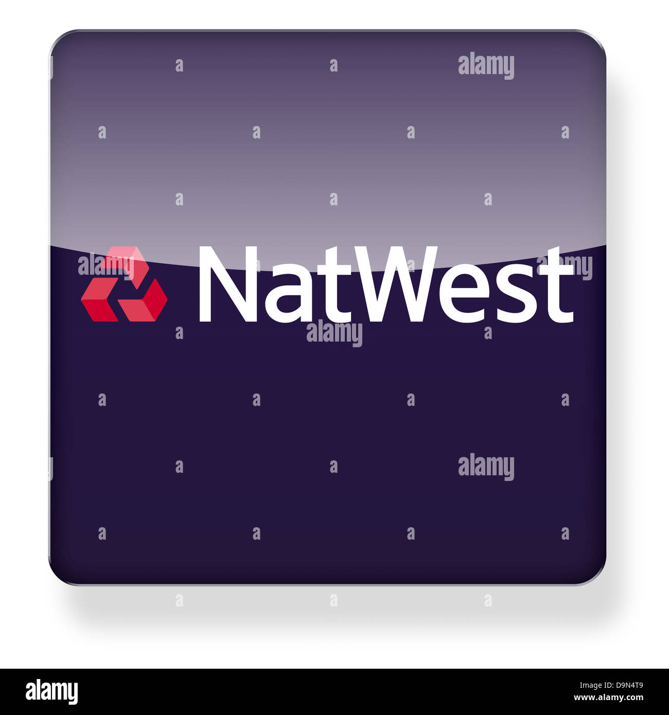 NatWest bank logo come l'icona di un'app. Percorso di clipping incluso. Foto Stock