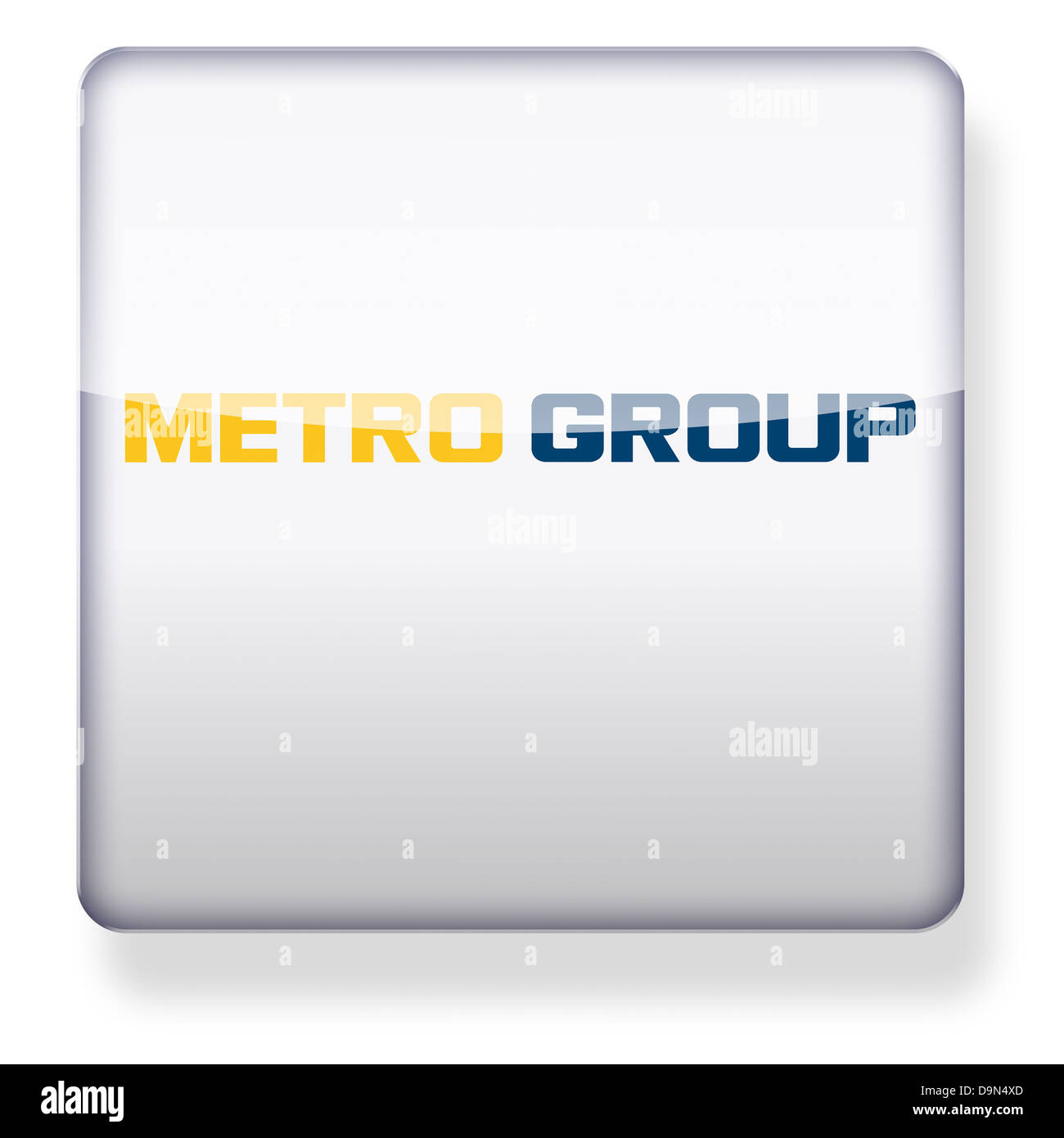 Gruppo Mertro logo come l'icona di un'app. Percorso di clipping incluso. Foto Stock