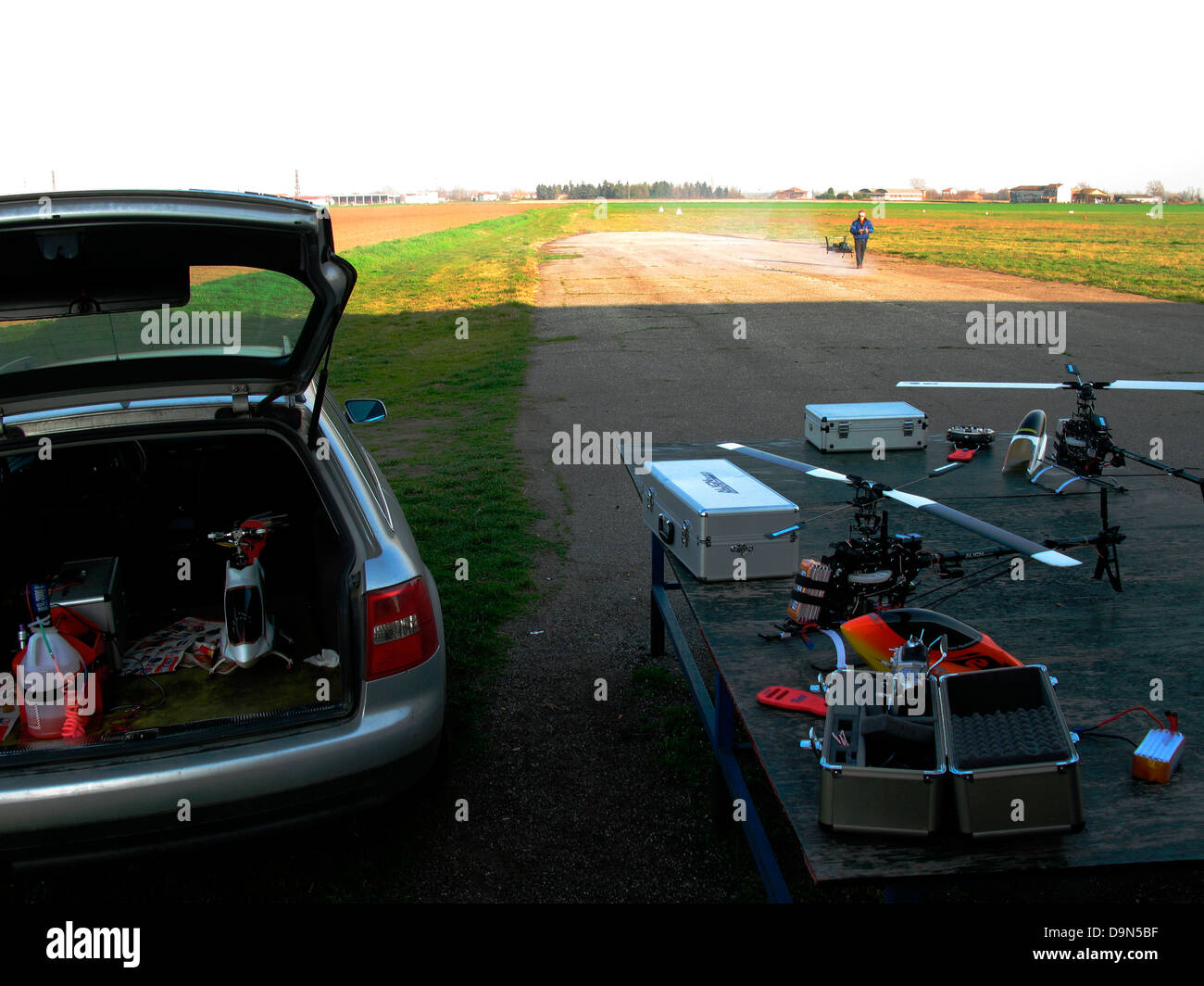 Modellini di Aeroplani,campo di volo Foto Stock