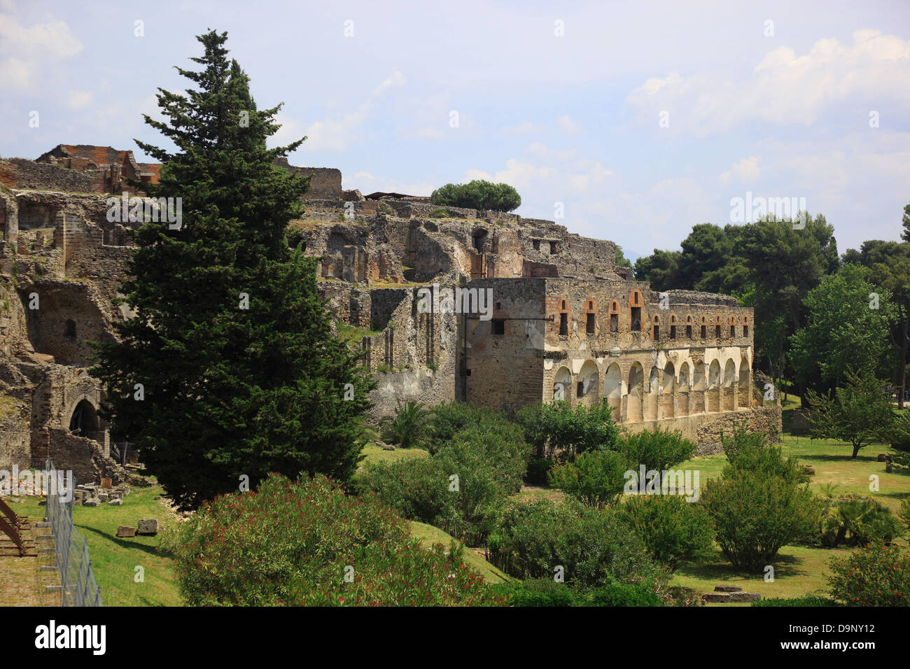 Porta Marina l'ingresso agli scavi di Pompei, Campania, Italia Foto Stock