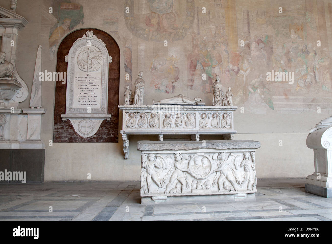 Camposanto - Campo Santo cimitero al Complesso del Duomo di Pisa, Italia Foto Stock